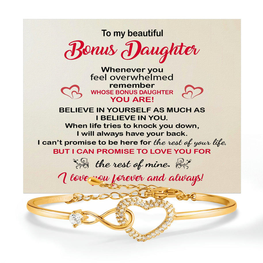 To My Bonus Daughter Bracelet With Message Card - The Rest Of Mine