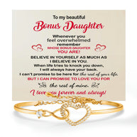 To My Bonus Daughter Bracelet With Message Card - The Rest Of Mine