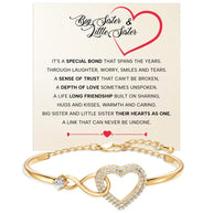 To My Sister Bracelet With Heartfelt Message - Unique Jewelry For Sister - Their Hearts As One