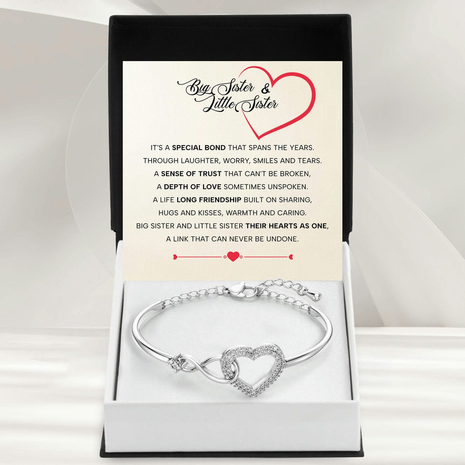 To My Sister Bracelet With Heartfelt Message - Unique Jewelry For Sister - Their Hearts As One