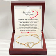 To My Sister Bracelet With Heartfelt Message - Unique Jewelry For Sister - Their Hearts As One
