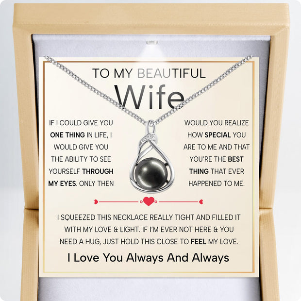 Sparkling Black Pearl Pendant Necklace for Wife – A Gift of Timeless Love - Through My Eyes