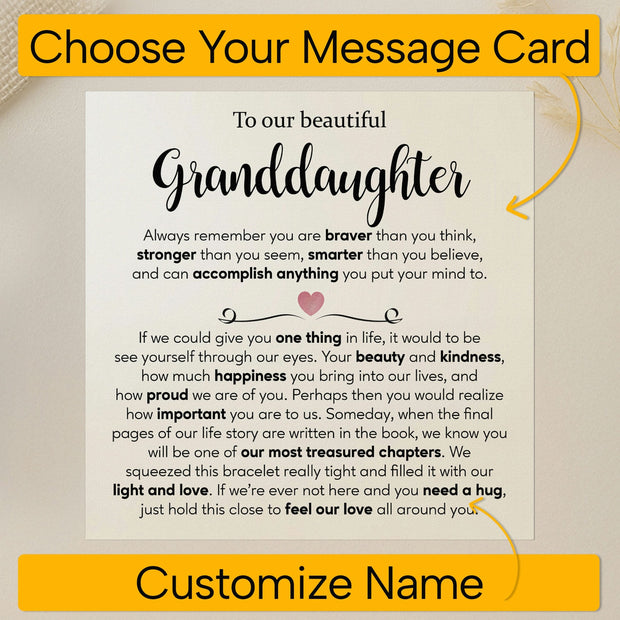 To My Granddaughter Bracelet With Message Card - Treasured Chapters