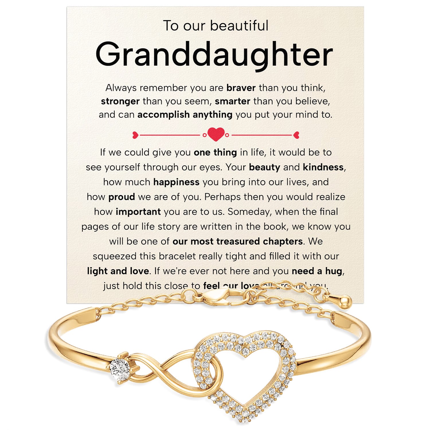 To My Granddaughter Bracelet With Message Card - Treasured Chapters ...