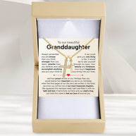 To My Granddaughter Cross Necklace With Heartfelt Message - Unique Jewelry For Granddaughter - Treasured Chapters