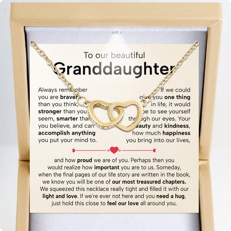 To My Granddaughter Necklace With Heartfelt Message - Unique Jewelry For Granddaughter - Treasured Chapters