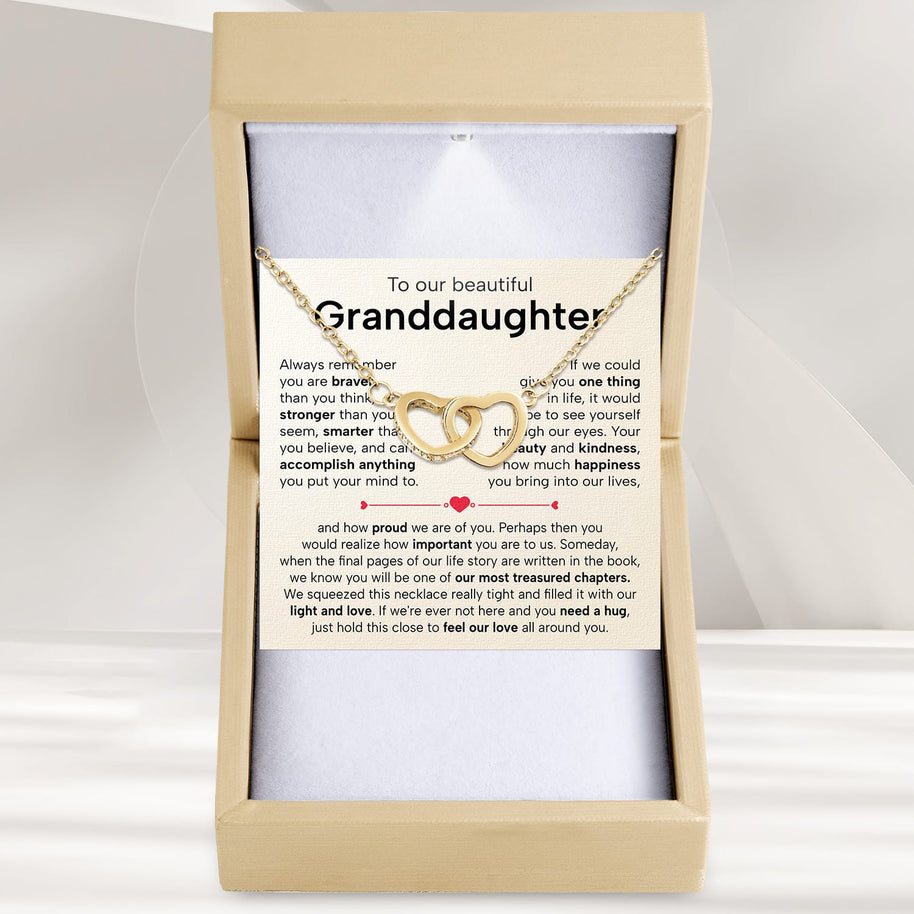To My Granddaughter Necklace With Heartfelt Message - Unique Jewelry For Granddaughter - Treasured Chapters