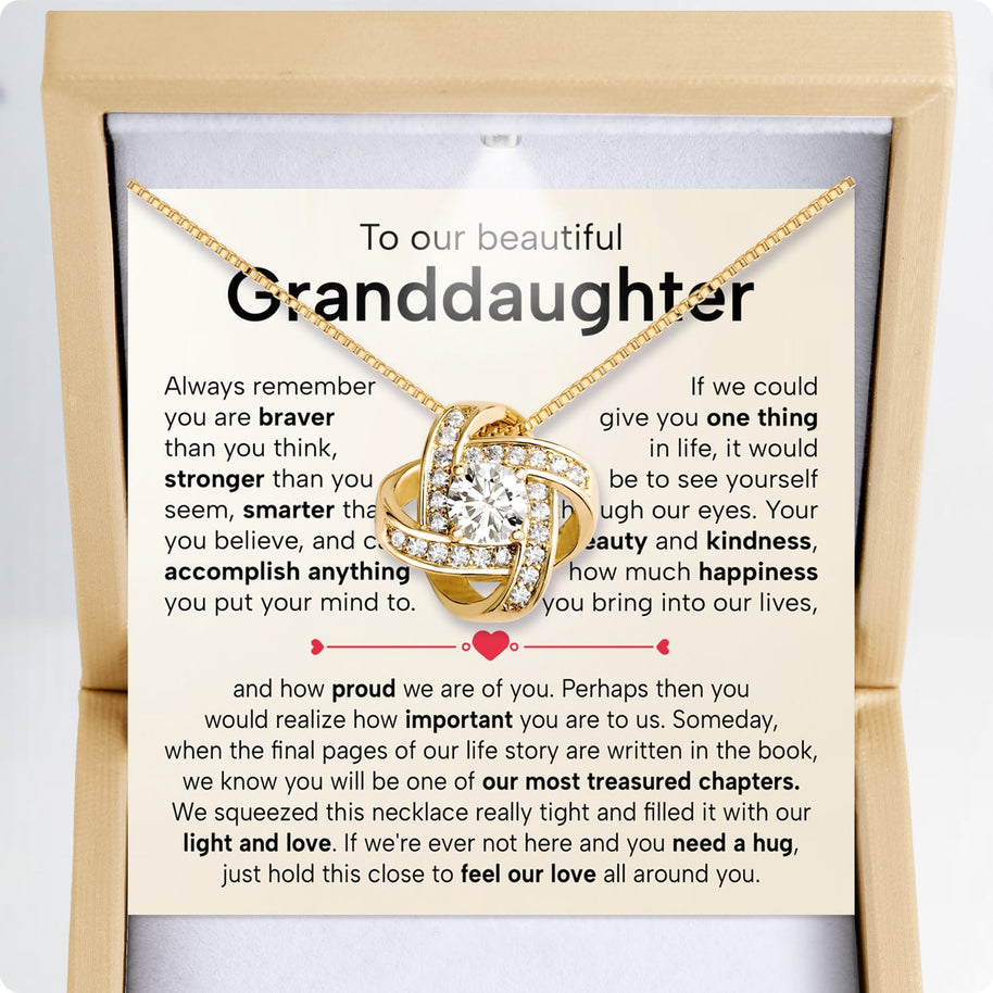 To My Granddaughter Necklace With Heartfelt Message - Unique Jewelry For Granddaughter - Treasured Chapters