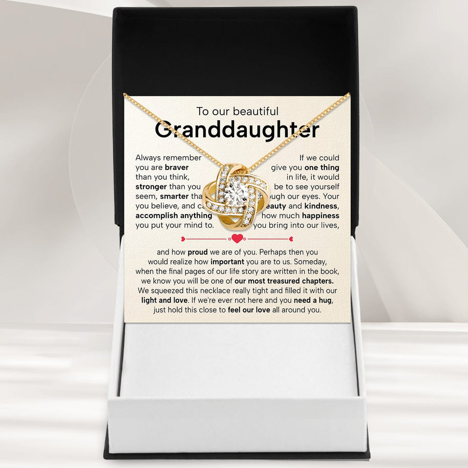 To My Granddaughter Necklace With Heartfelt Message - Unique Jewelry For Granddaughter - Treasured Chapters