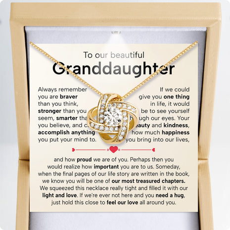 To My Granddaughter Necklace With Heartfelt Message - Unique Jewelry For Granddaughter - Treasured Chapters