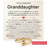 To My Granddaughter With Heartfelt Message - Engraved Hug Ring For Granddaughter - Treasured Chapters