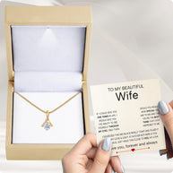 Wife Necklace With Heartfelt Message - Unique Jewelry For Wife - Through My Eyes