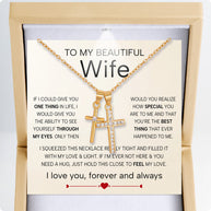 Wife Cross Necklace With Heartfelt Message - Unique Jewelry For Wife - Through My Eyes
