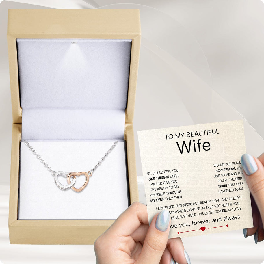 Wife Necklace With Heartfelt Message - Unique Jewelry For Wife - Through My Eyes