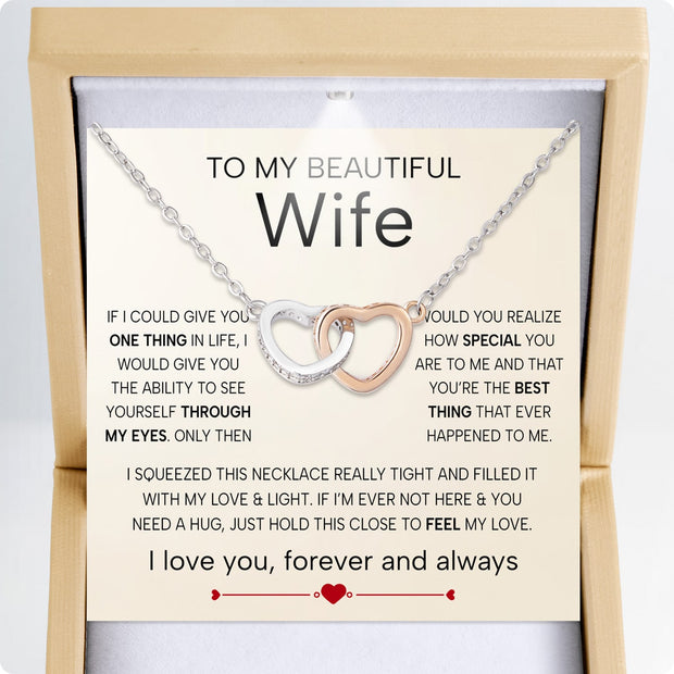 Wife Necklace With Heartfelt Message - Unique Jewelry For Wife - Through My Eyes