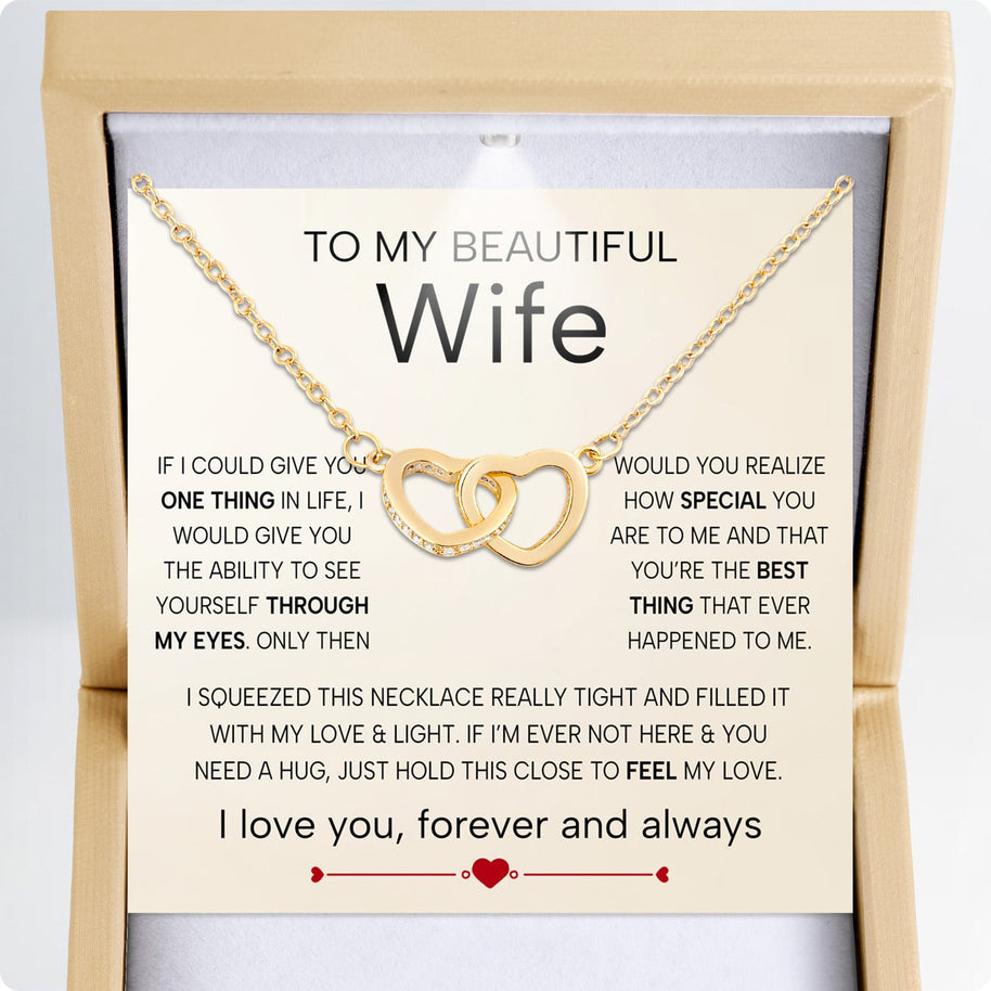 Wife Necklace With Heartfelt Message - Unique Jewelry For Wife - Through My Eyes