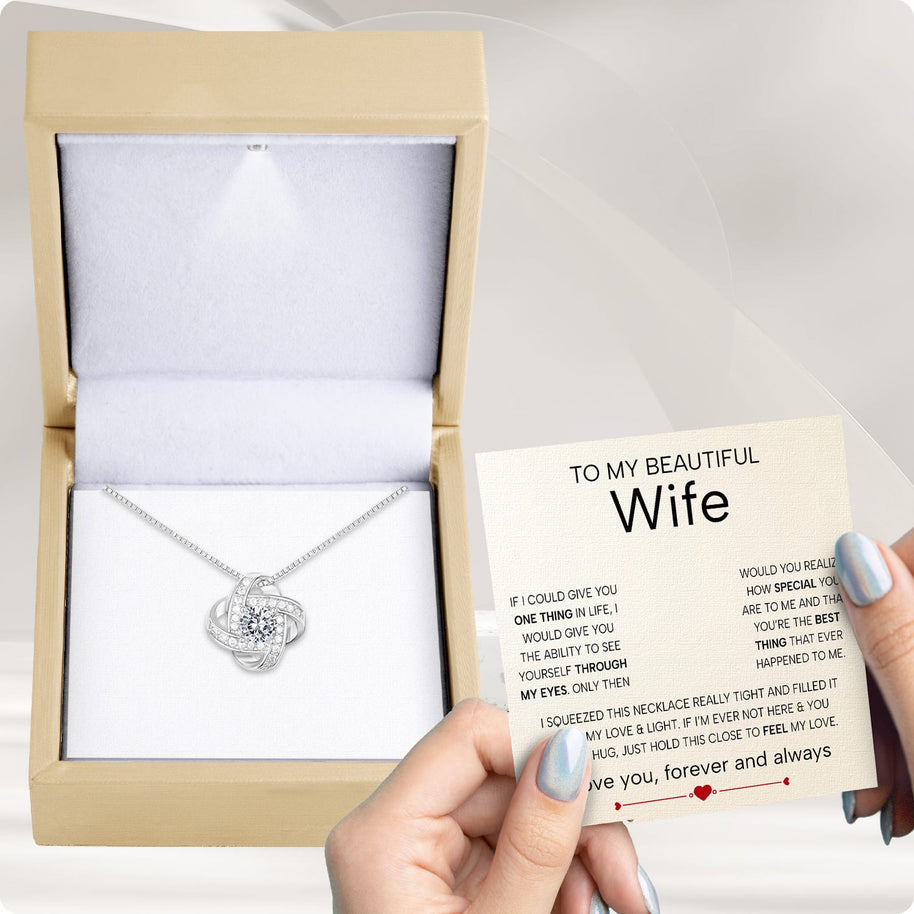 Wife Necklace With Heartfelt Message - Unique Jewelry For Wife - Through My Eyes