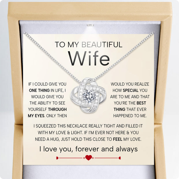 Wife Necklace With Heartfelt Message - Unique Jewelry For Wife - Through My Eyes