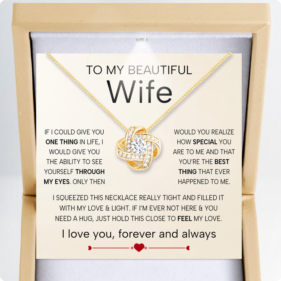Wife Necklace With Heartfelt Message - Unique Jewelry For Wife - Through My Eyes