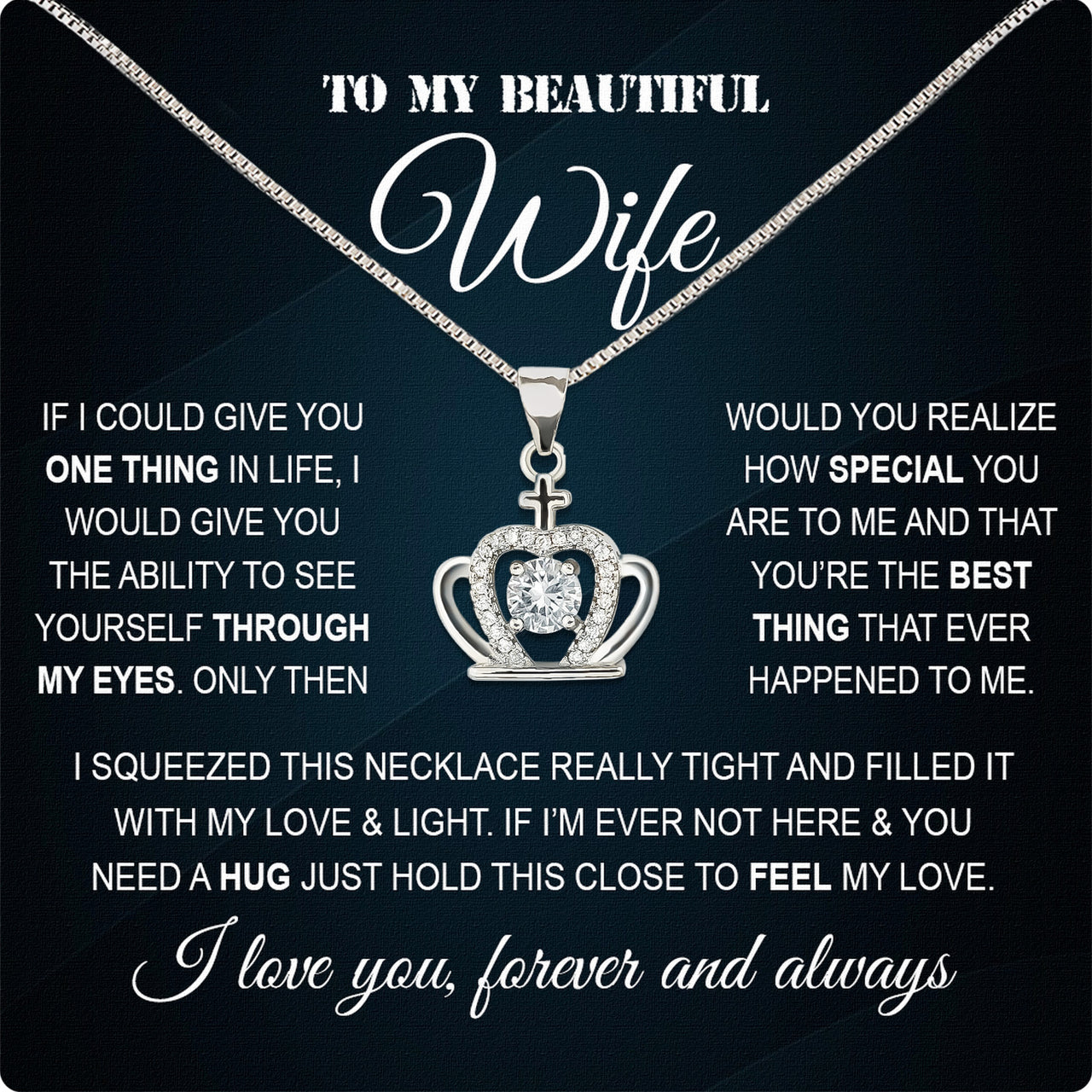 Wife Necklace: Because She Holds Your Heart