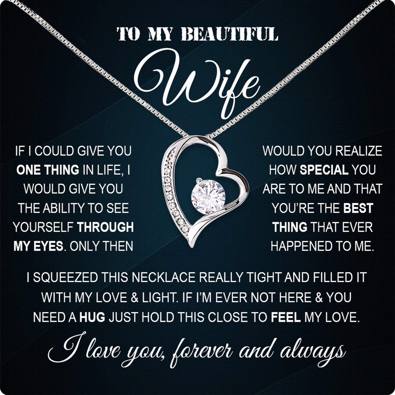 Wife Necklace: Because She Holds Your Heart