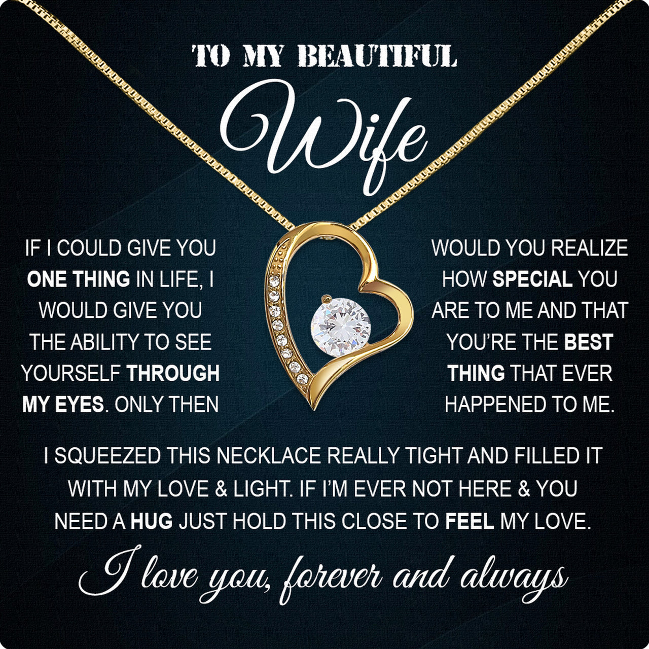 Wife Necklace: Because She Holds Your Heart