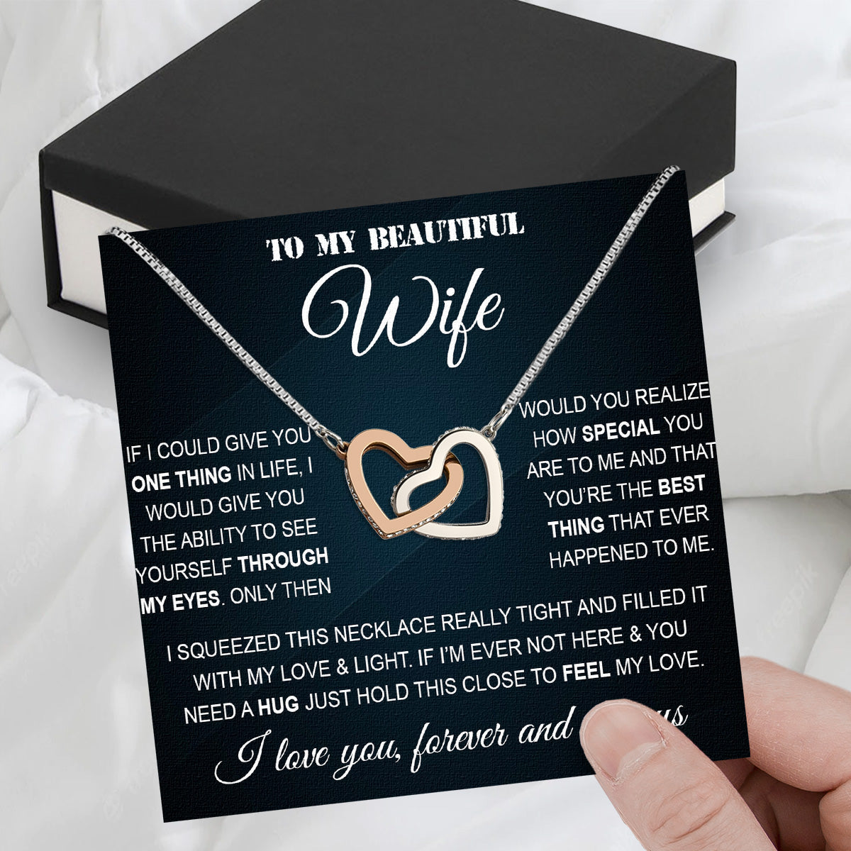 Wife Necklace: Because She Holds Your Heart