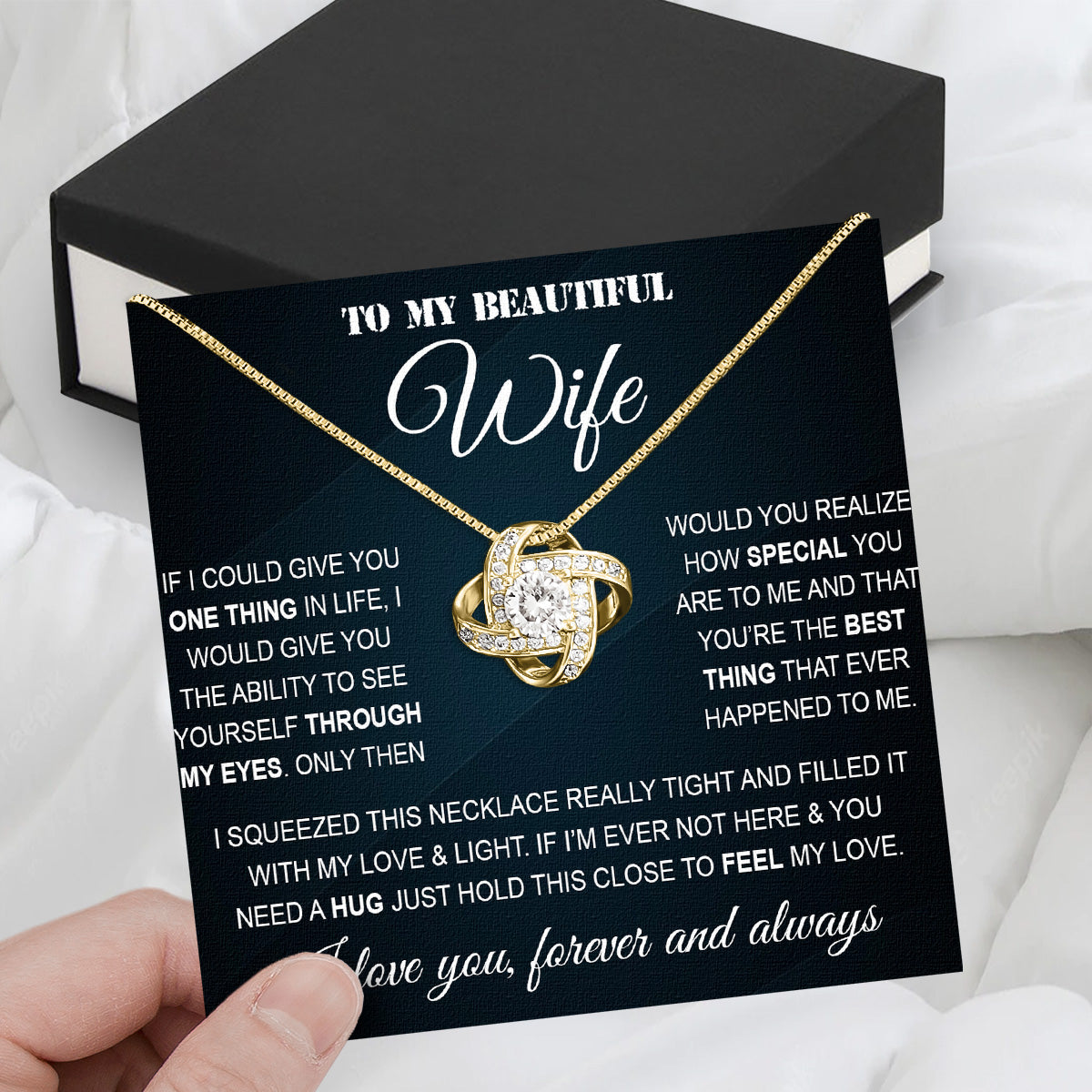 Wife Necklace: Because She Holds Your Heart