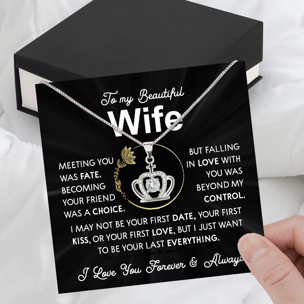 Wife Necklace: Because She Holds Your Heart