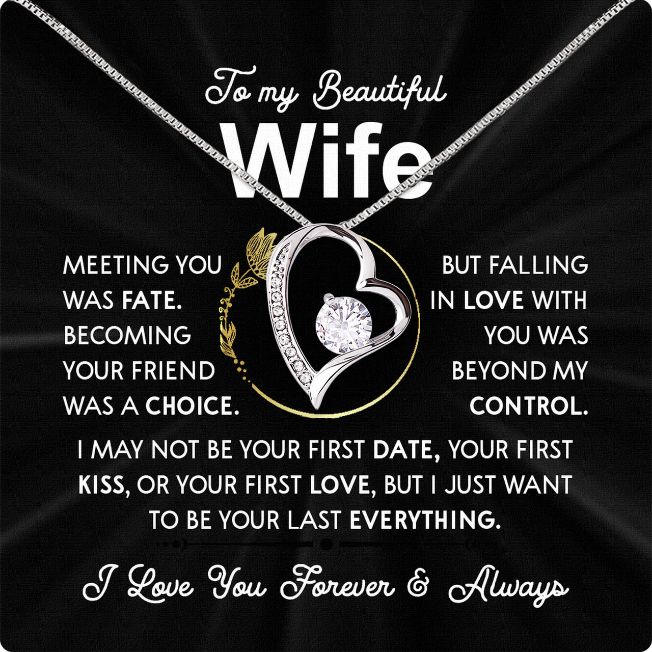 Wife Necklace: Because She Holds Your Heart