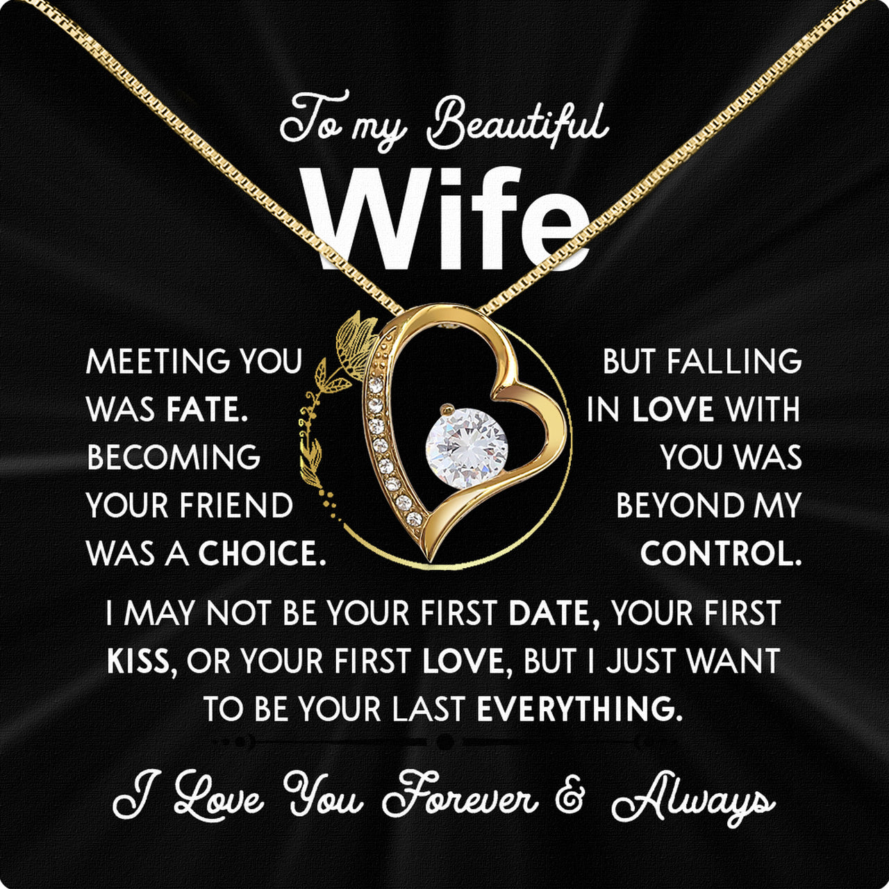 Wife Necklace: Because She Holds Your Heart