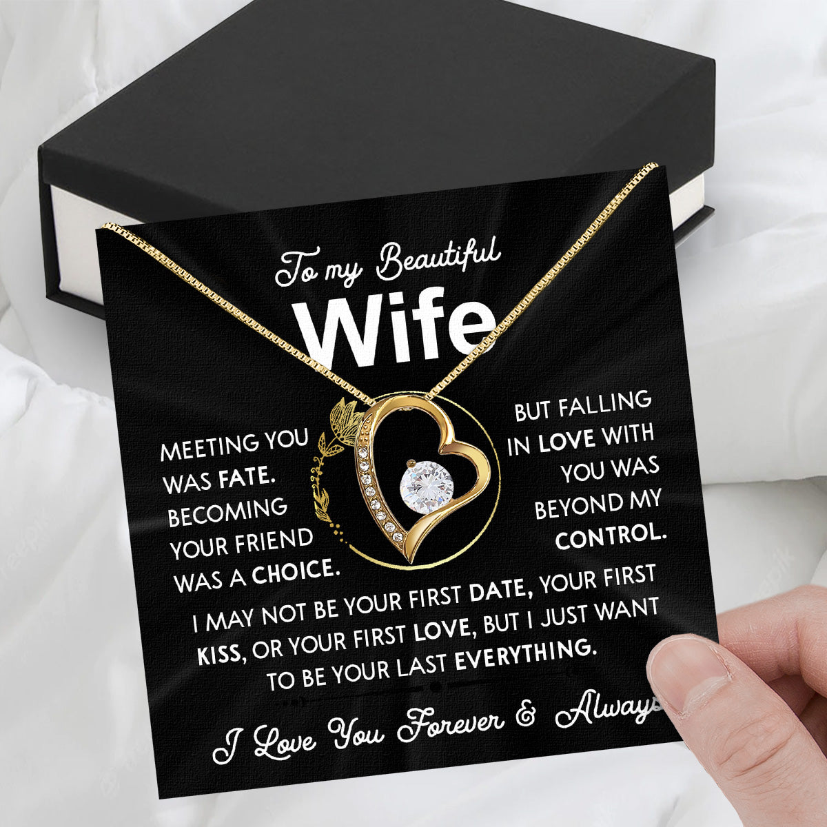 Wife Necklace: Because She Holds Your Heart