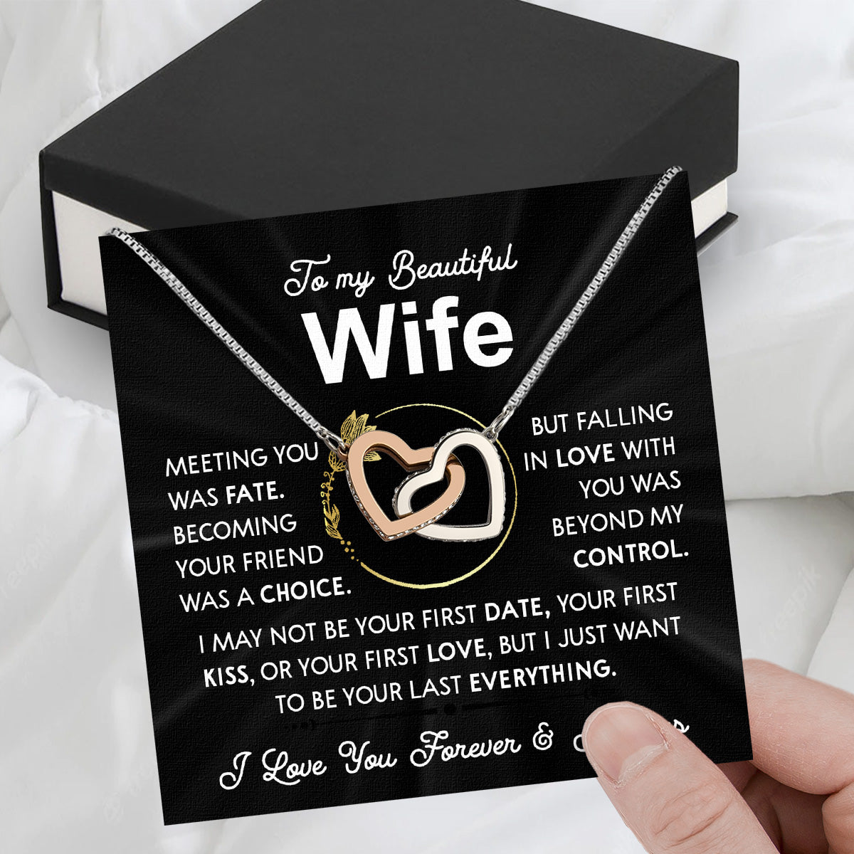 Wife Necklace: Because She Holds Your Heart