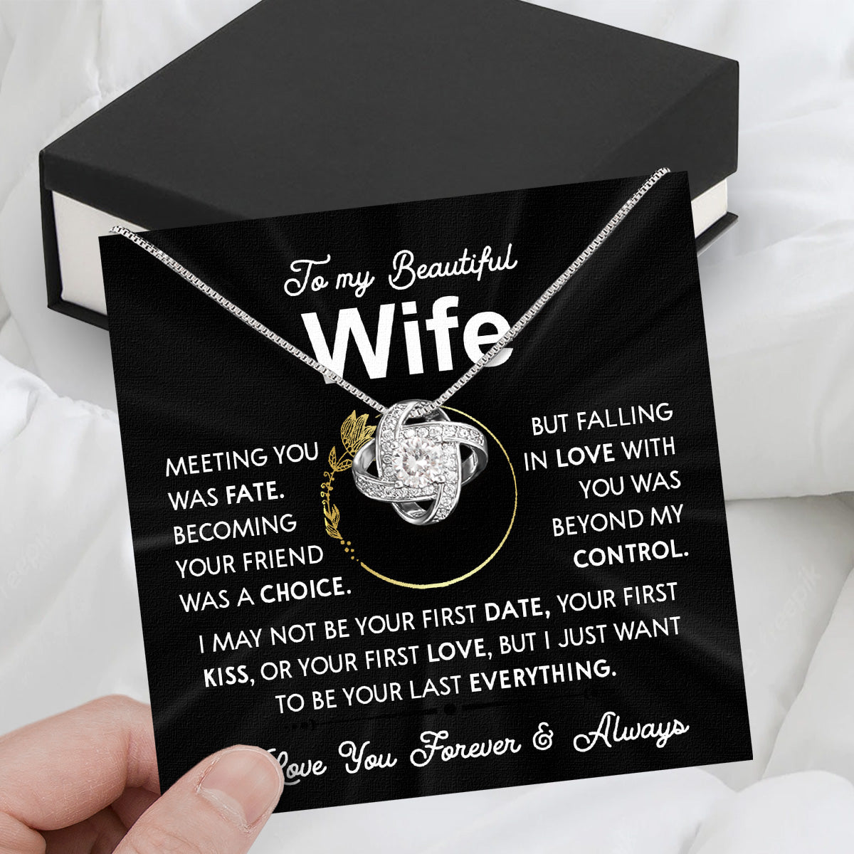 Wife Necklace: Because She Holds Your Heart