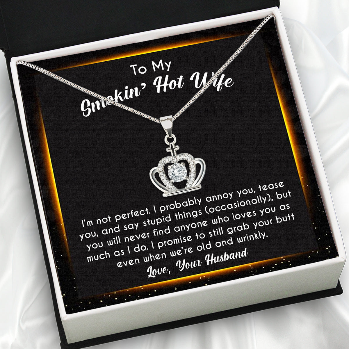 Wife Necklace: Because She Holds Your Heart