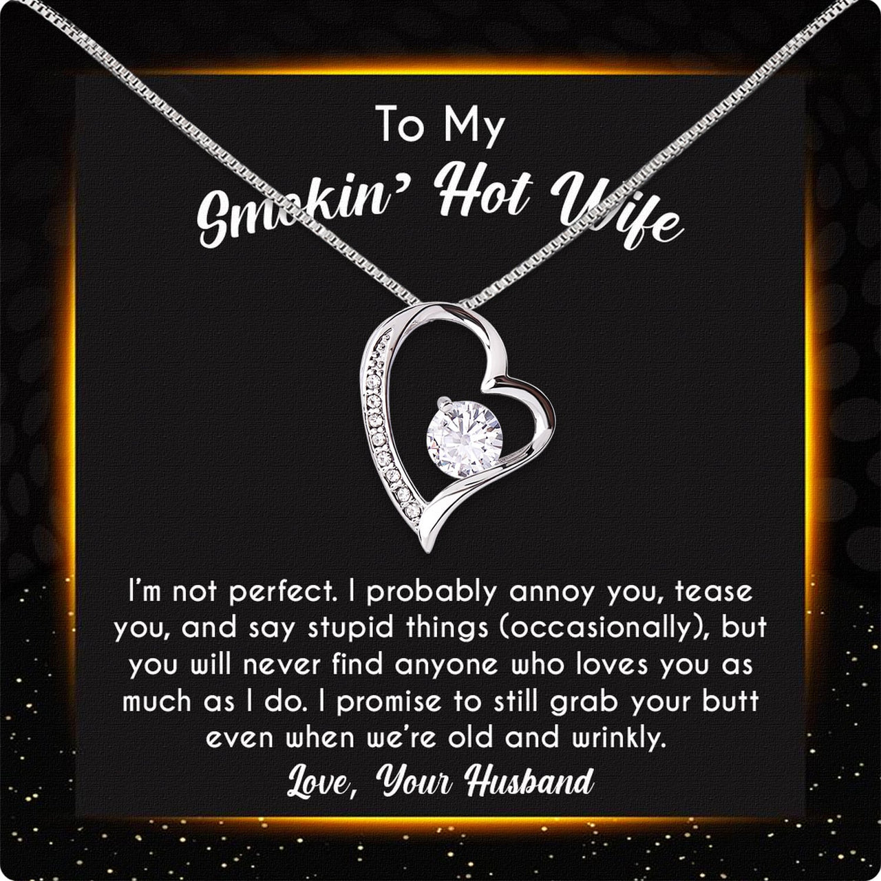 Wife Necklace: Because She Holds Your Heart