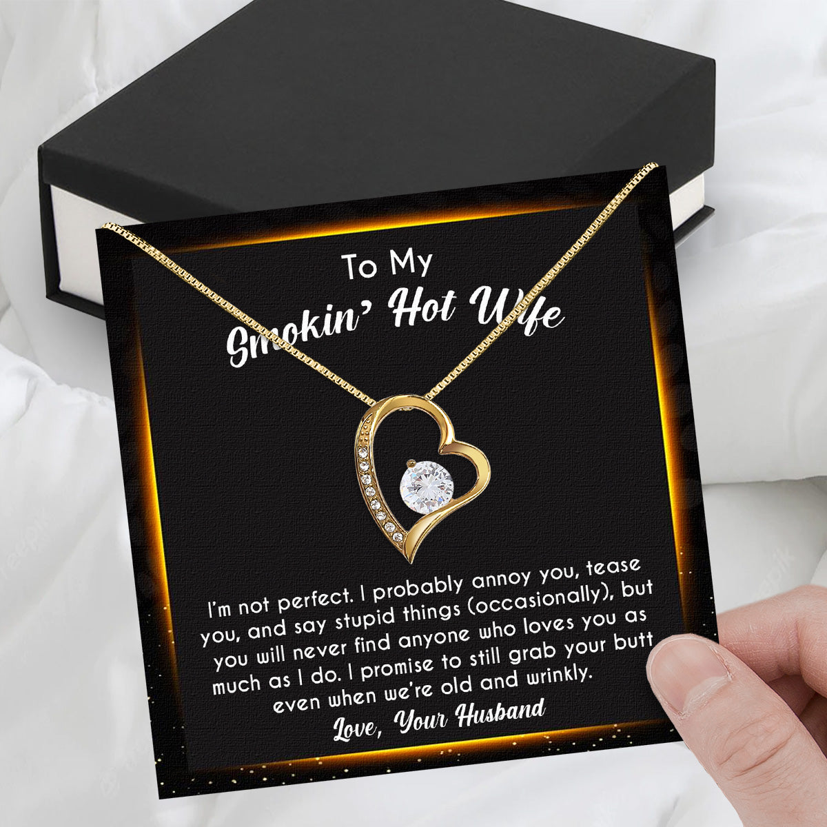 Wife Necklace: Because She Holds Your Heart