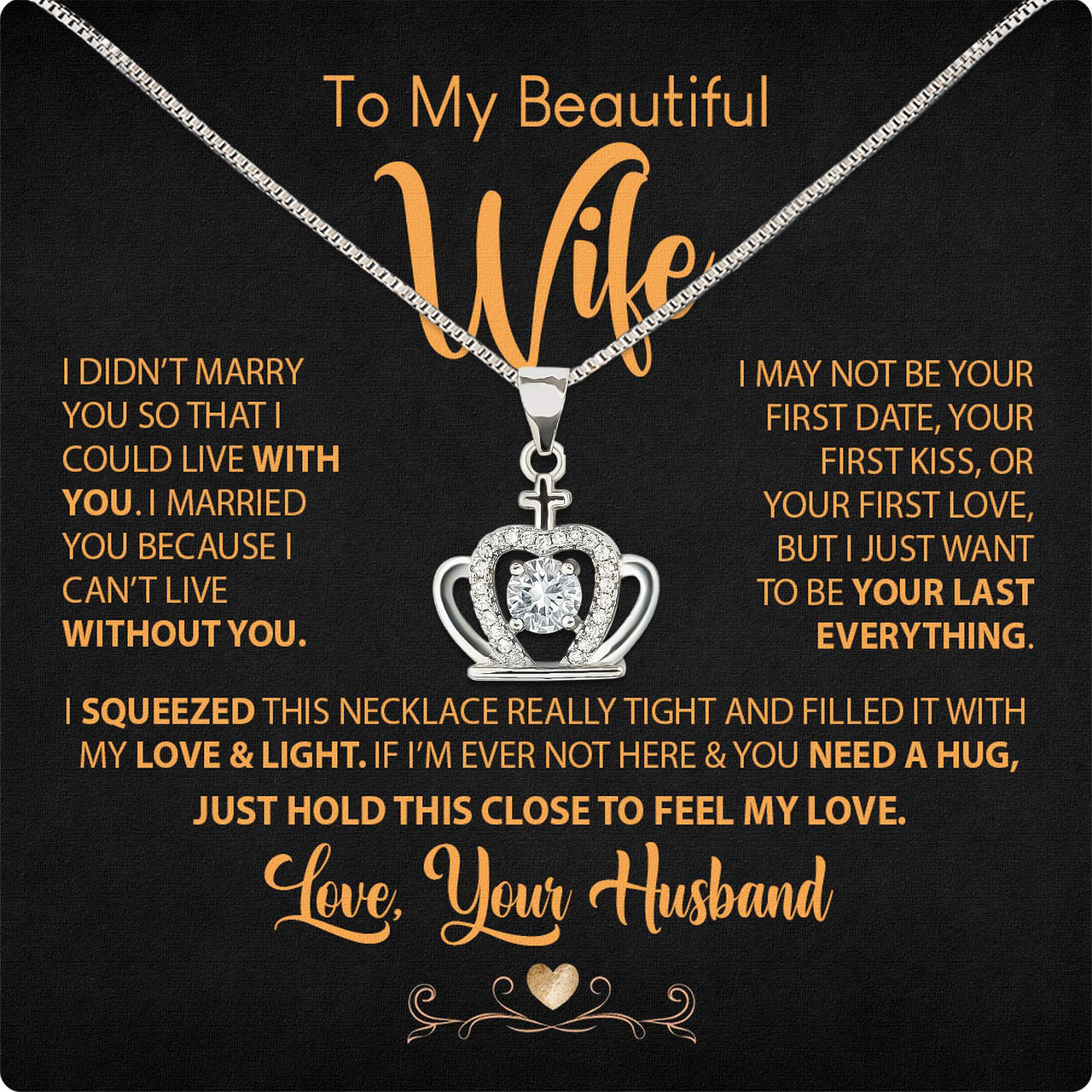 Wife Necklace: Because She Holds Your Heart