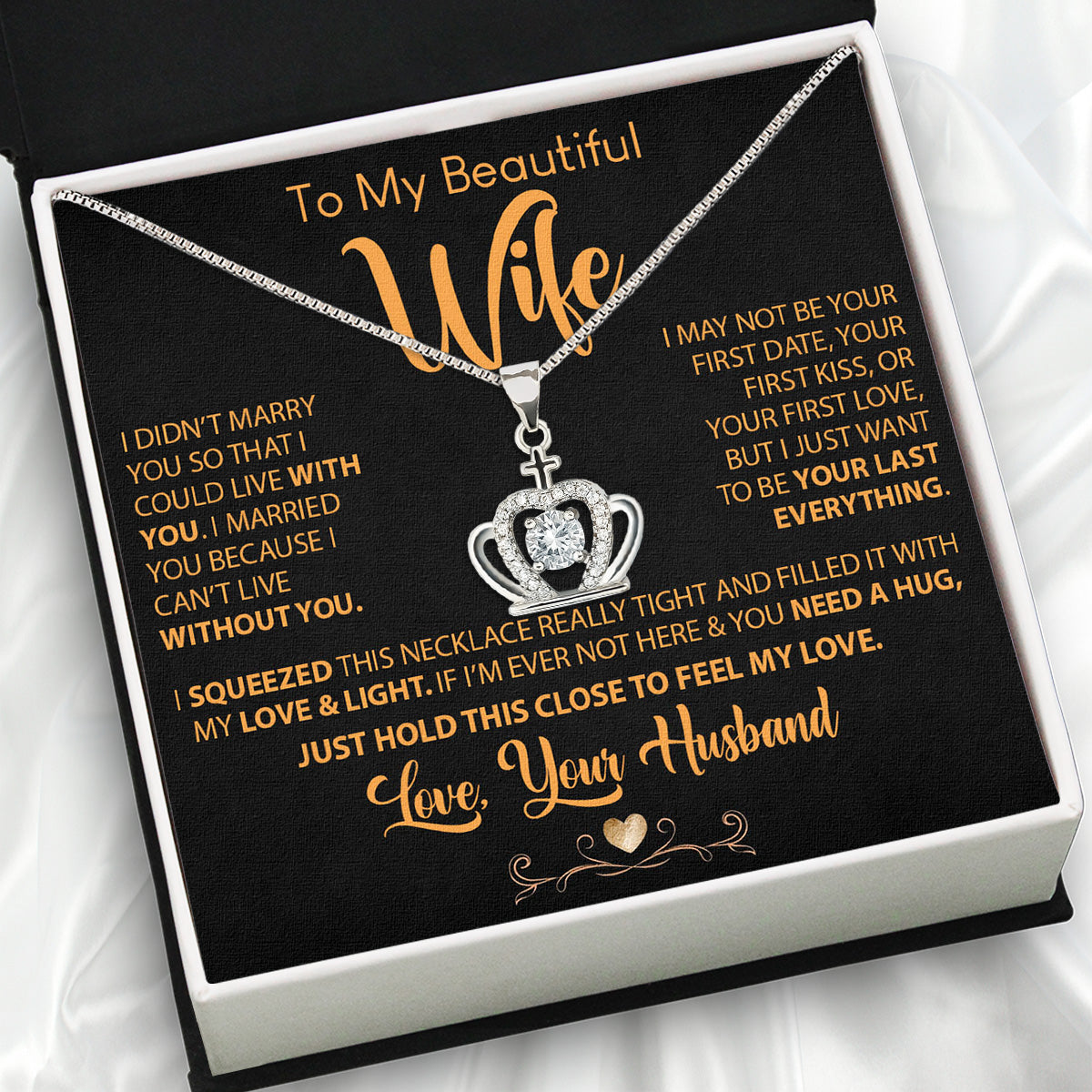 Wife Necklace: Because She Holds Your Heart