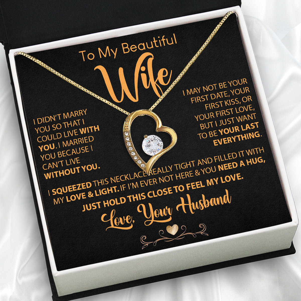 Wife Necklace: Because She Holds Your Heart