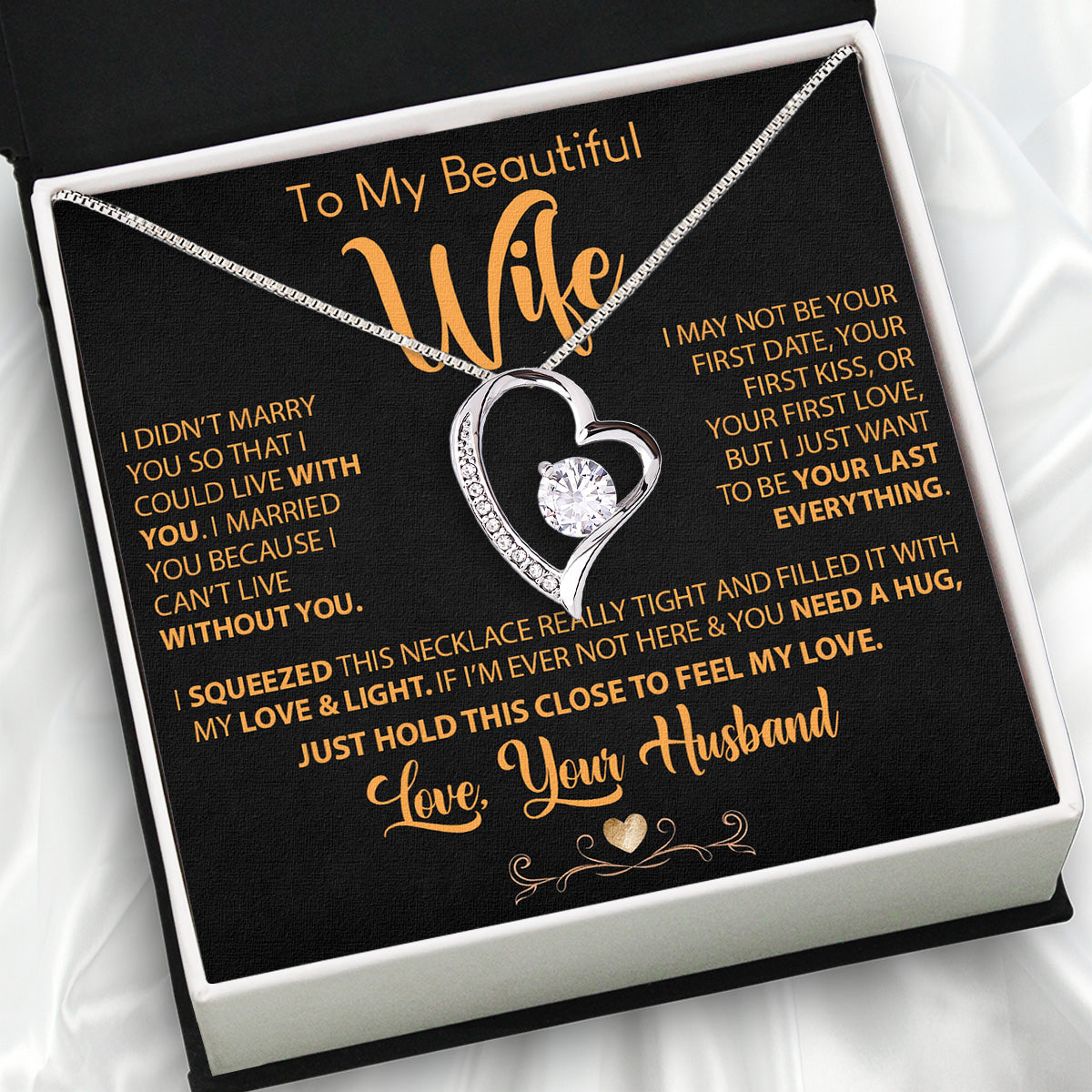 Wife Necklace: Because She Holds Your Heart