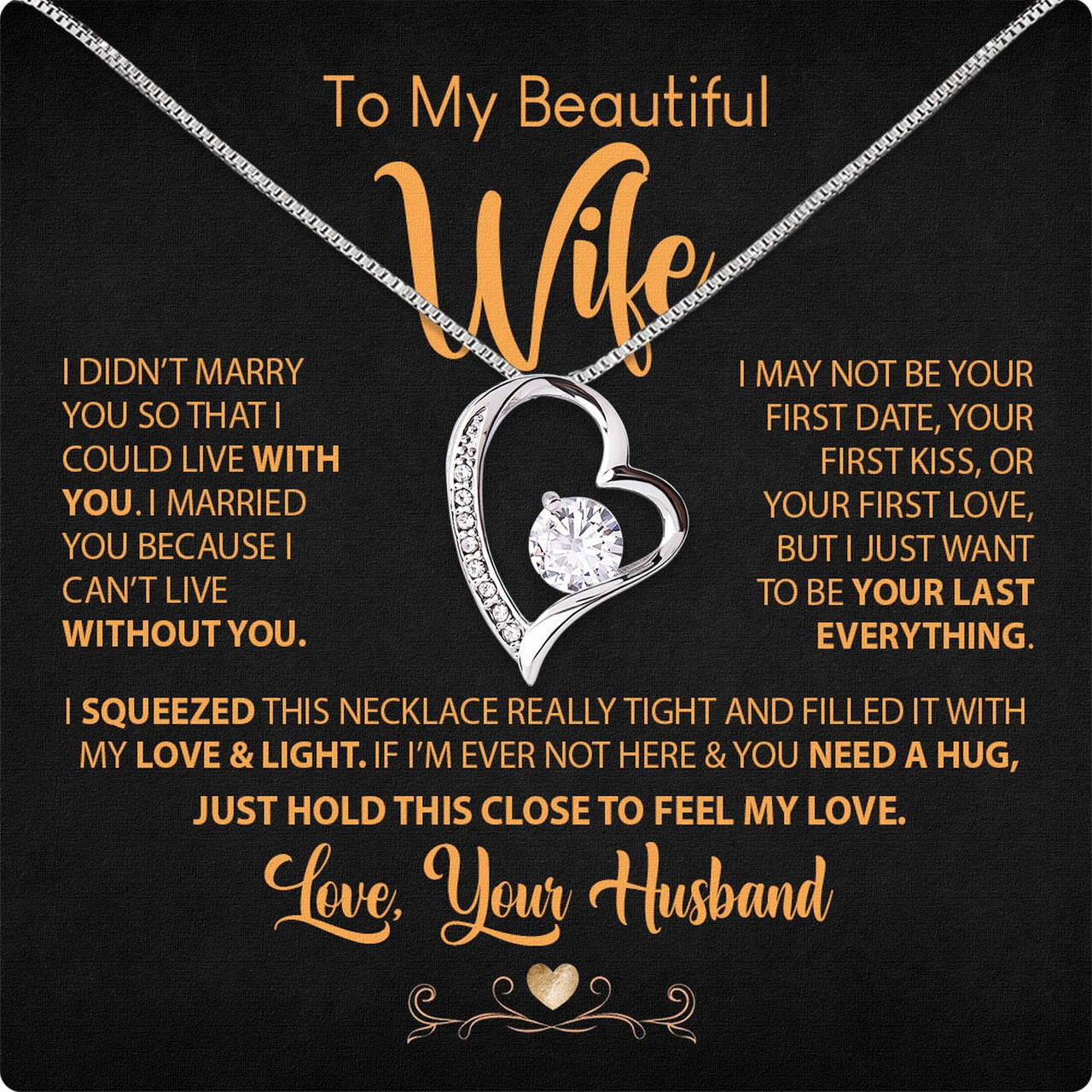 Wife Necklace: Because She Holds Your Heart