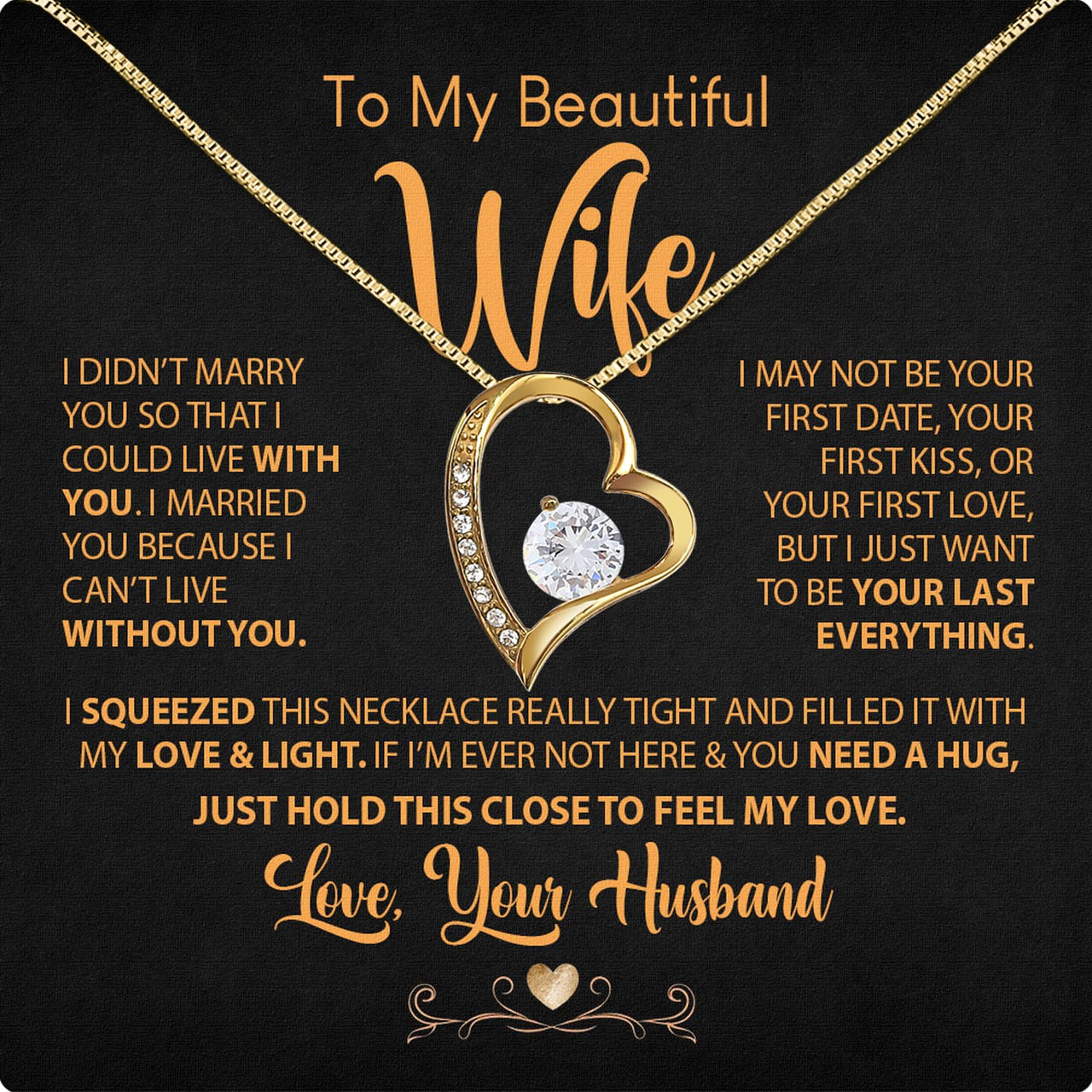 Wife Necklace: Because She Holds Your Heart