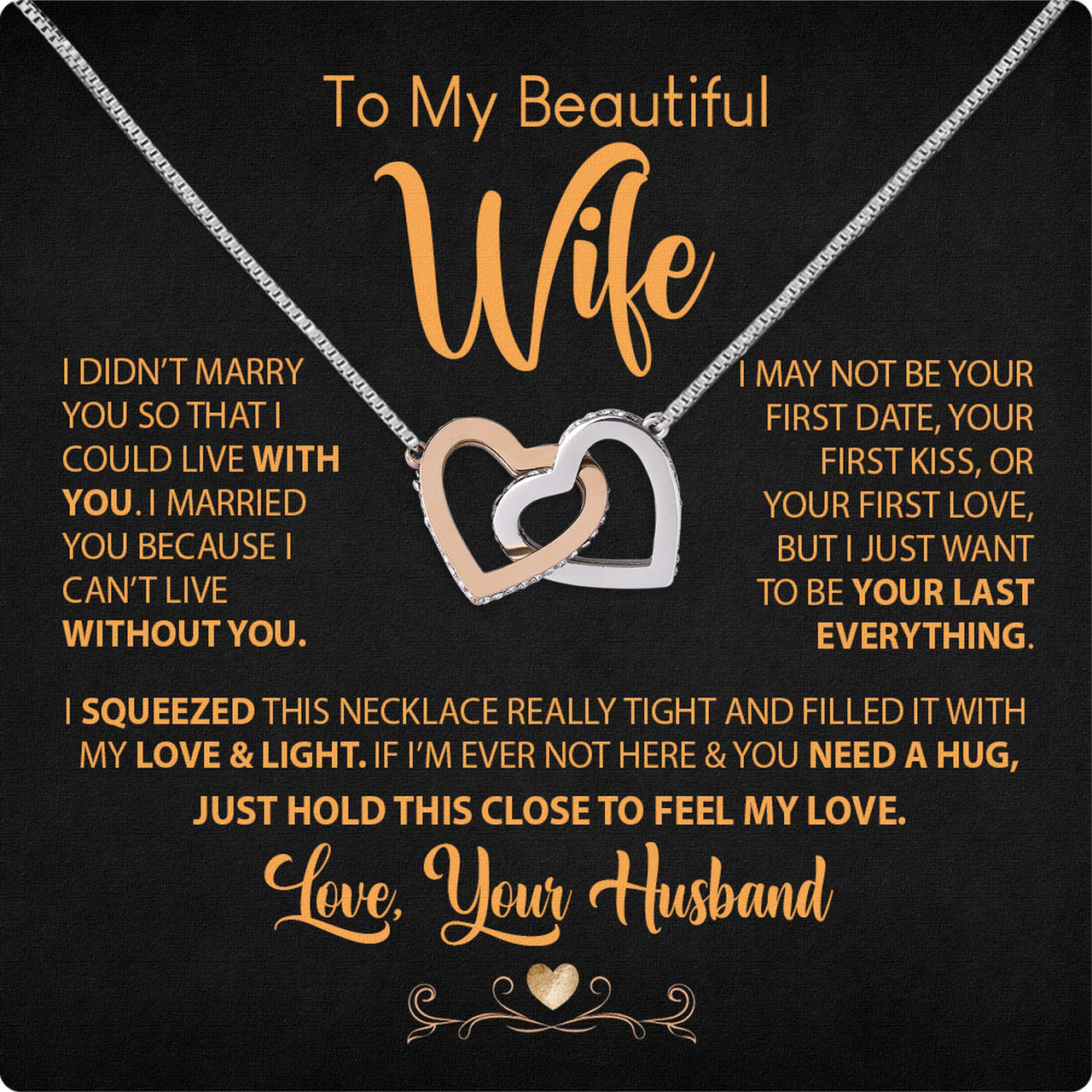 Wife Necklace: Because She Holds Your Heart