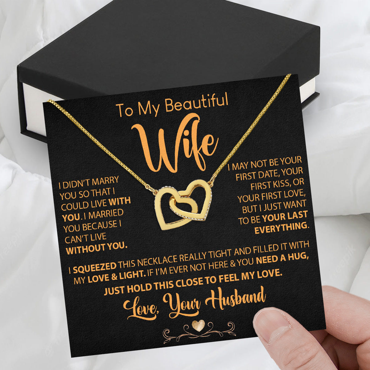 Wife Necklace: Because She Holds Your Heart