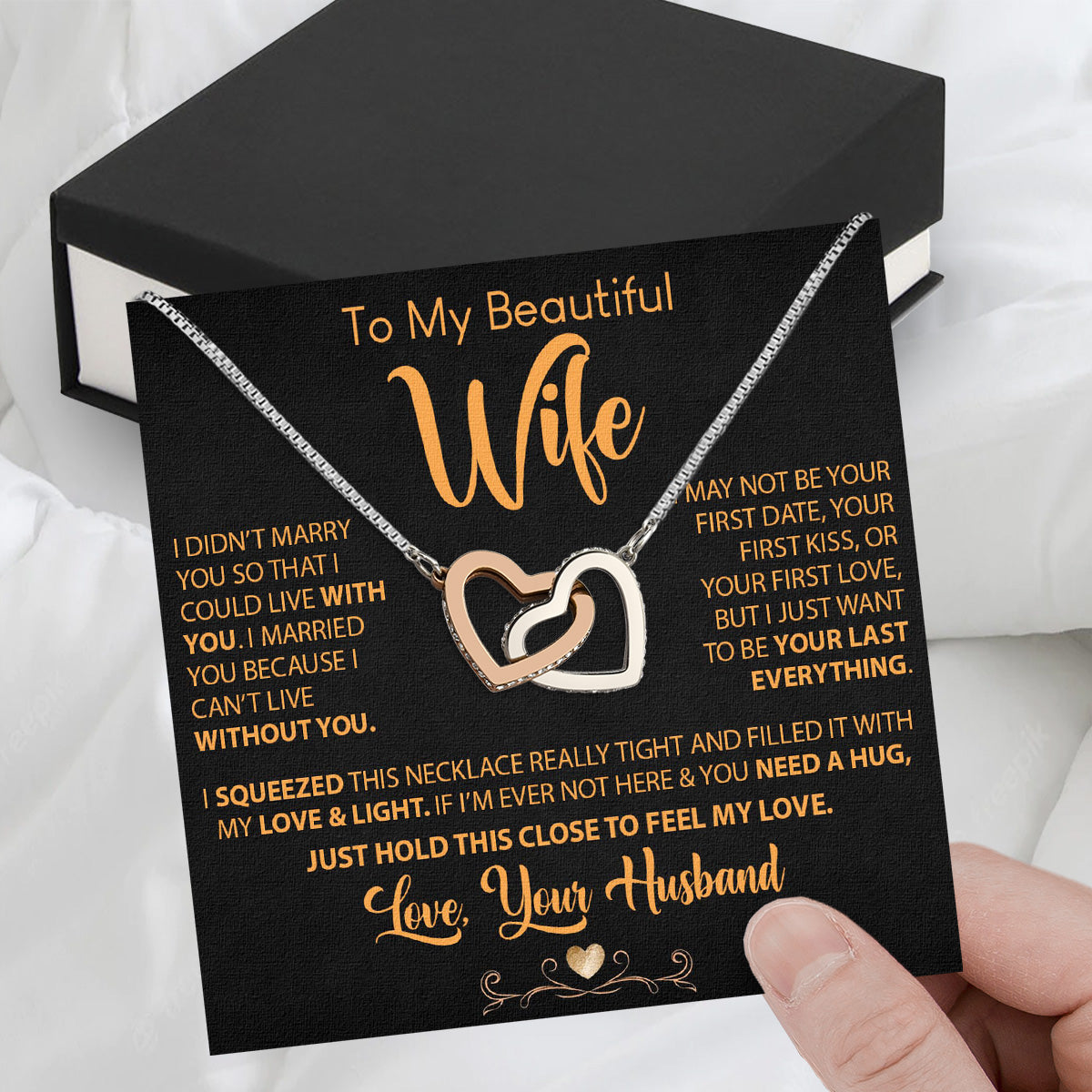 Wife Necklace: Because She Holds Your Heart