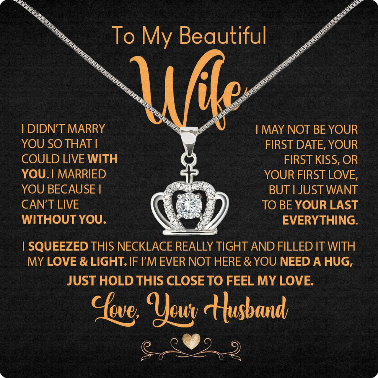 Wife Necklace: Because She Holds Your Heart