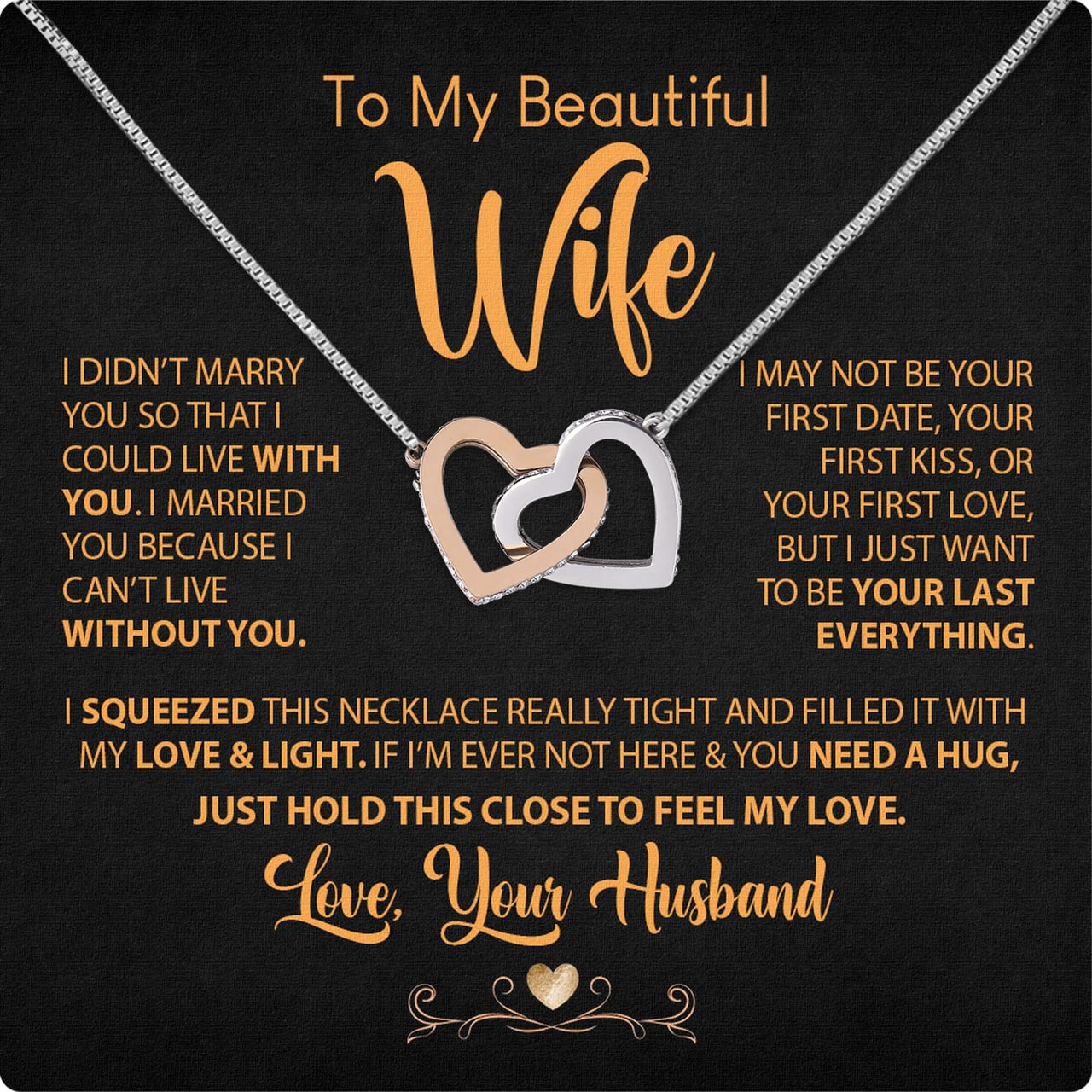 Wife Necklace: Because She Holds Your Heart