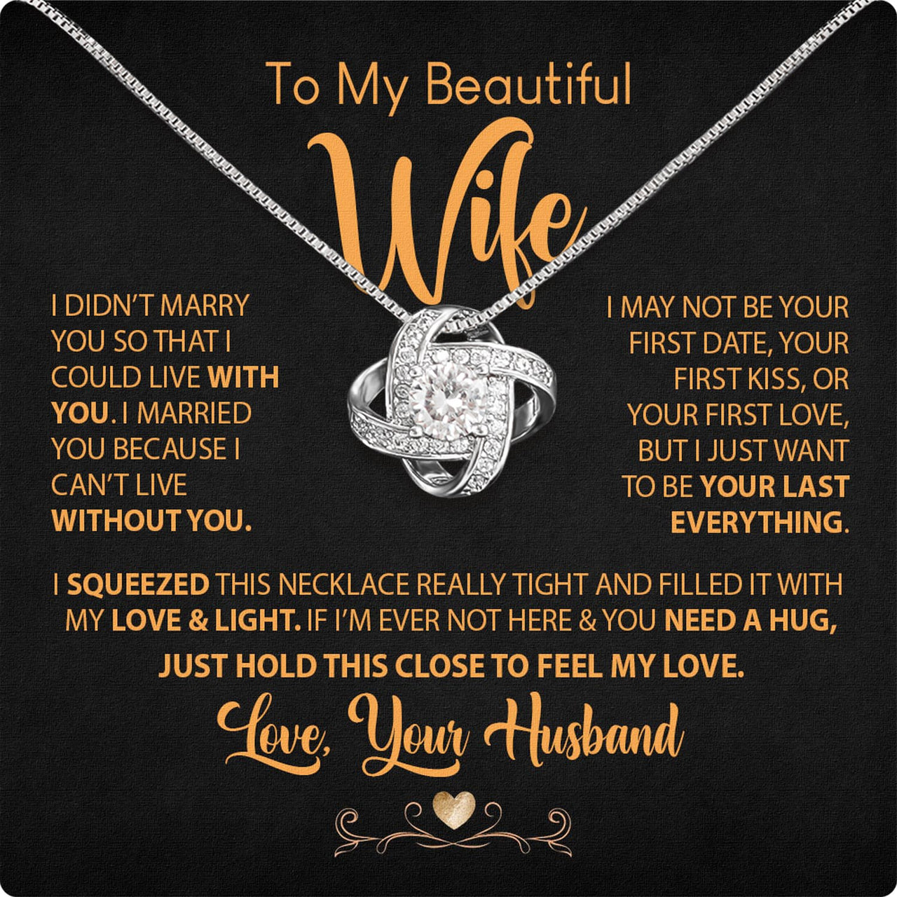 Wife Necklace: Because She Holds Your Heart