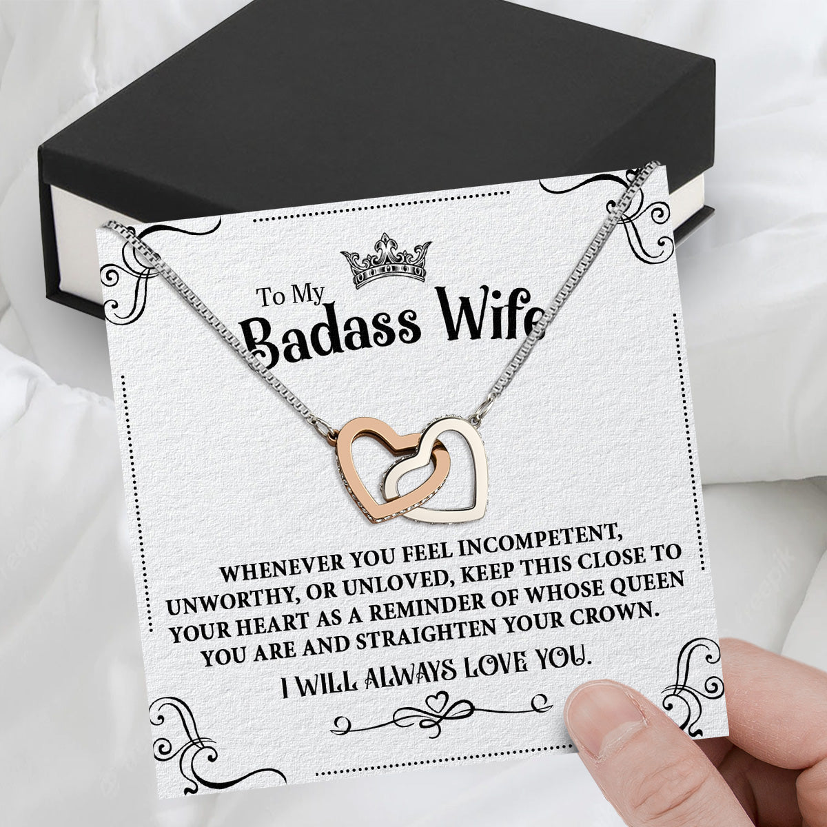 Wife Necklace: Because She Holds Your Heart